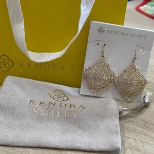 Kendra Scott Gold and Cream Filigree Earrings